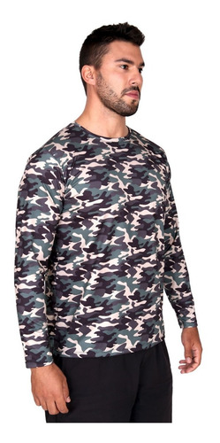 Imagem 3 de 7 de Camiseta Manga Camuflada Longa Proteção Solar Uv50 Gelada