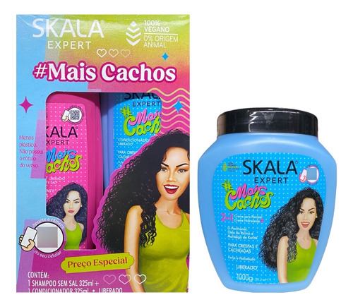 Kit Skala Mais Cachos Máscara + Shampoo Y Acondicionador