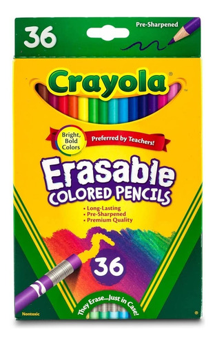 Lapices De Colores Borrables Crayola 36pz No Toxico