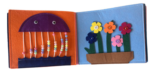 Libro De Fieltro Sensorial Para Niños Modelo Nube Con Nombre