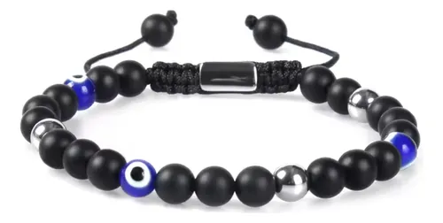 Pulsera De Protección Ojo Turco +cuarzos Naturales Ajustable