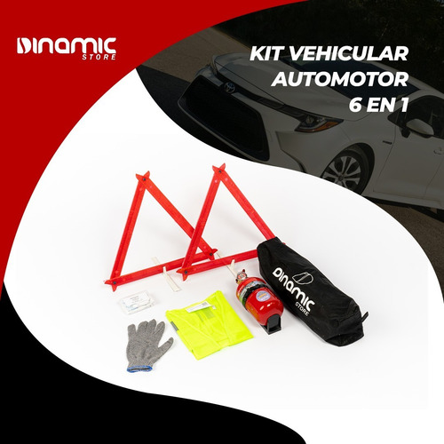 Imagen 2 de 8 de Kit Seguridad Emergencia Auto 6 En 1 Matafuego Chaleco Vtv