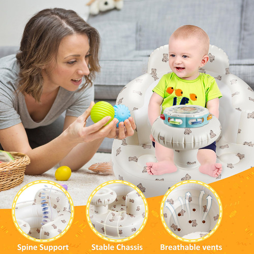 Asiento Inflable Para Bebé Con Bandeja Y Bomba Integrada