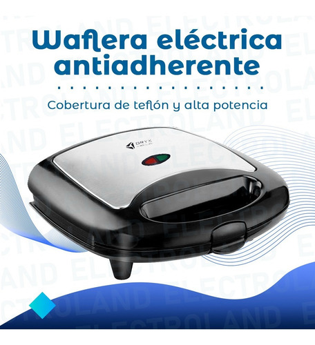 Imagen 2 de 10 de Waflera Electrica Antiadherente Teflon Metalica Wafle Cocina