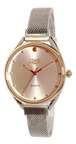 Imagen 1 de 3 de Reloj Mujer Lemon L1564 Malla Imantada Plateada