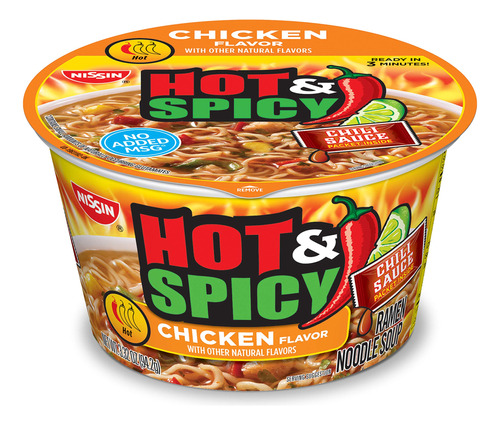 Nissin Sopa De Fideos Ramen Caliente Y Picante, Pollo, 3.32