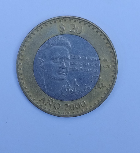 Moneda De $20 Pesos De Octavio Paz Año 2000