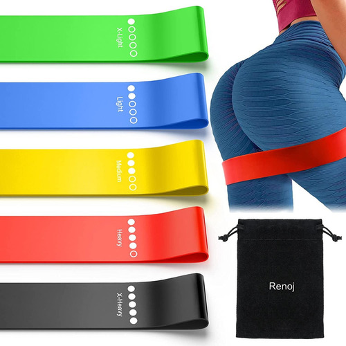 Set De 5 Bandas Elásticas Para Entrenamiento De Resistencia