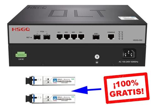 Olt Gpon 2 Pon Hasta 256 Onus Bridge Automático Sin Config