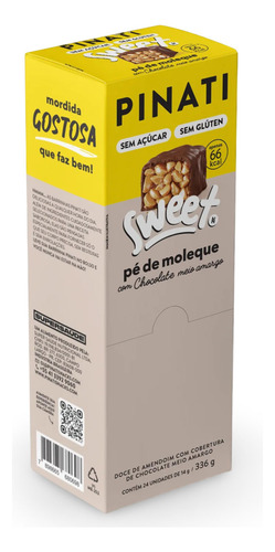 Sweet Pé De Moleque/chocolate Amargo 24 Un 14g Cada Pinati