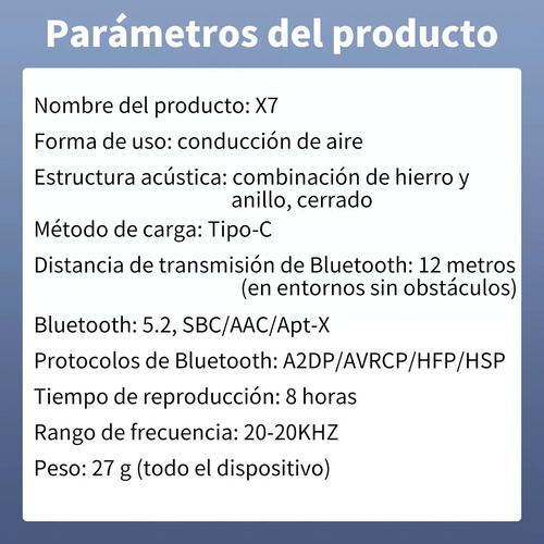 Audífonos Bluetooth Deportivo Conducción Ósea X7 Manos Libre
