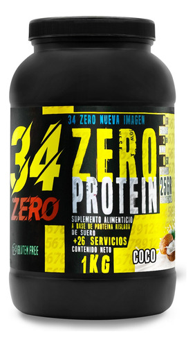 Proteína Whey Hidrolizada Zero 34 1 Kg Sabores 34 Zero 80ser Sabor Coco