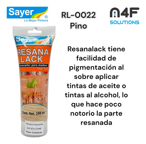 Sayer Resanalack Para Madera Base Agua Pino (250ml) 2pz