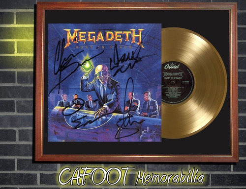 Megadeth Rust In Peace Tapa Lp Firmada Y Disco Oro Marco