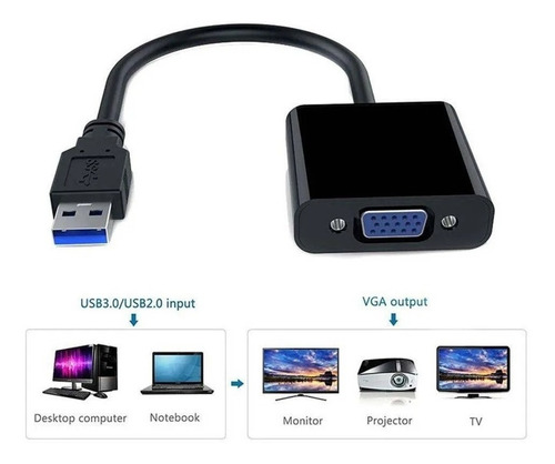 Adaptador Conversor Usb 3.0 Para Vga Tv Monitor Multitela