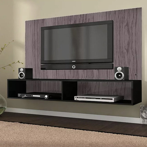 Rack Para Tv Lcd Led - Soporte Color Gris Negro Muebles Web