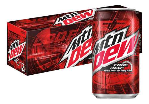 Bebida Cherry Code Red Lata Mtn Dew 12 X 355 Ml