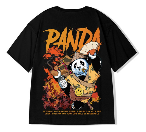 Camiseta De Hip Hop Estilo Chino Panda Graffiti