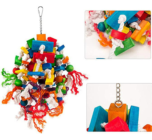 Juguete For Masticar Loros Grandes, Bloques De Loros, Cuerd