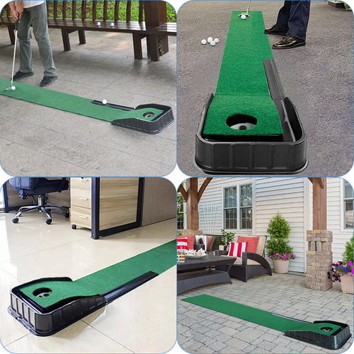 Tapete De Golf Con 3 Pelotas, Entrenador De Putter Rojo