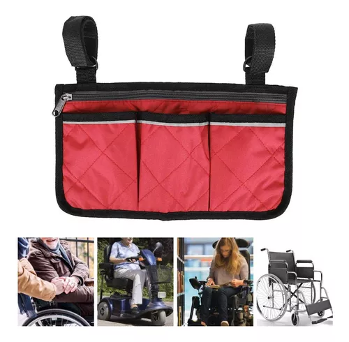 Bolsa lateral para silla de ruedas, accesorios para reposabrazos de silla  de ruedas, bolsa de transporte multifuncional para silla de ruedas,  duradera