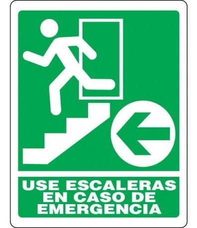 Letrero Aviso Use Escalera 20x25cm Señalización Seguridad