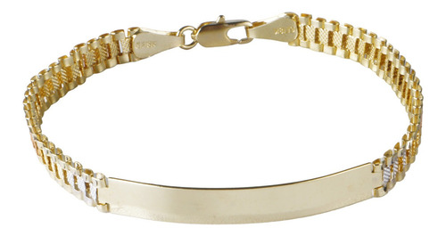 Pulseras Hombre Esclava De Oro Lam Tejido Rolx 21cm Estuche