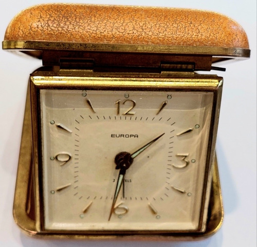 Antiguo Reloj Despertador Europa De Viaje  Decoracion Retro