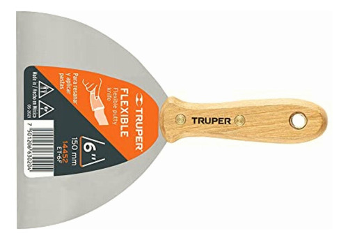 Truper Et-6f, Espátula Flexible, Mango De Madera, 6 