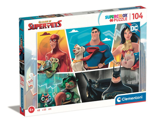 Rompecabezas Supermascotas Batman Superman 104 Pz Clementoni
