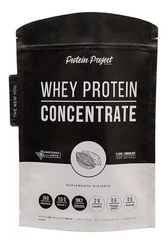 Natural Whey Protein Project Concentrate 2lb 908grs Stevia