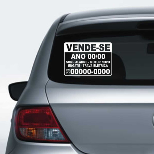 Adesivo Recortado Vende-se Carro Personalizado 30x21cm