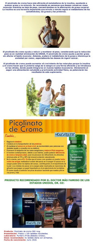Picolinato De Cromo Chromium Picolinate 500 Mcg X 100 Tabs