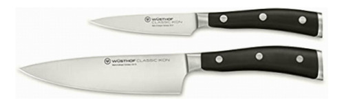 Wüsthof Classic Ikon Precision Forged High-carbon Color Juego de dos cuchillos de preparación de 8,9 cm y cuchillo de cocina de 15,24 cm