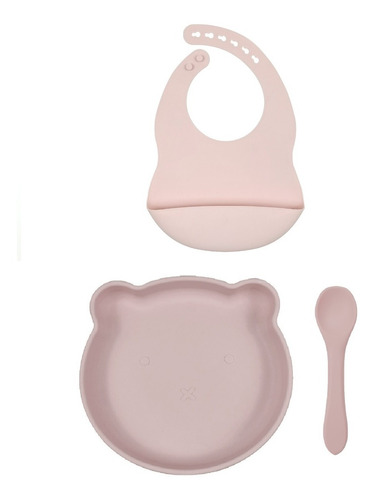 Set Alimentacion Bebe Silicona Premium Colores 3 Productos