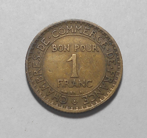 Francia 1 Franco 1921 - Cámara De Comercio - Km#876 - Joya