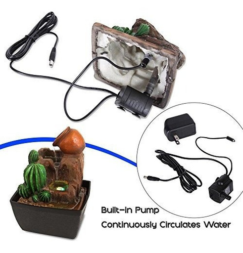 Fuente De Agua Con Bomba Y Luces Led, Decorativa