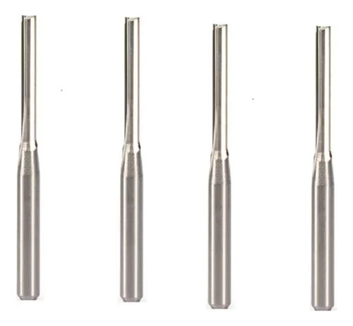 Kit 4 Fresas Reta Usinagem Cnc Router 2mm X 17mm