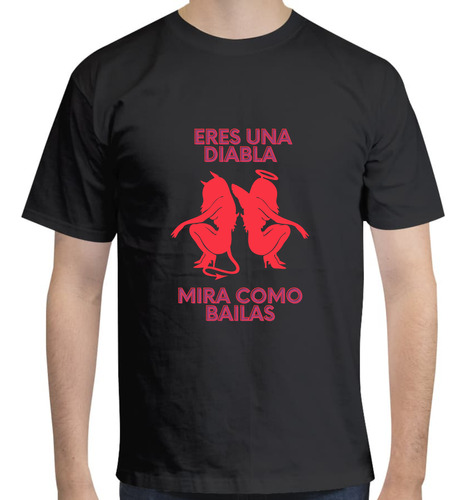 Playera Algodón Peinado Diseño Eres Una Diabla - Moda