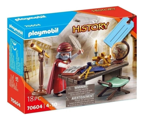 Playmobil Astrônomo Galileu - History - 70604 Quantidade de peças 18