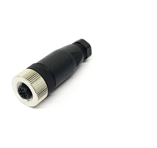 100x Conector M12 4 Pinos Femea Reto Para Montar Sensor
