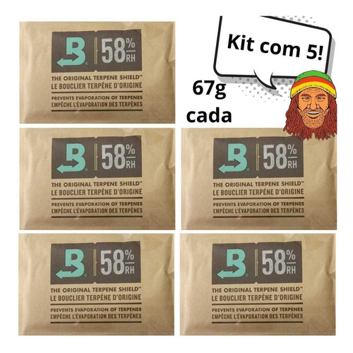 Boveda 58% - 67g Kit 5un Controlador De Umidade Ervas Fumo