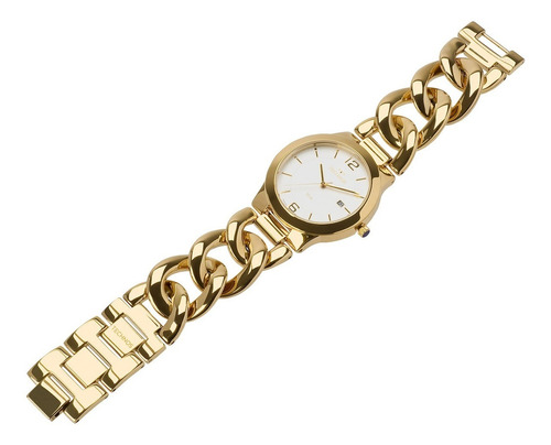 Relógio Technos Feminino Elegance Unique Dourado Branco Pulseira 2115ul/4b Original