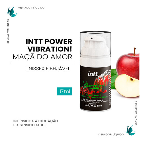 Vibrador Líquido Jambu Intt Vibration Maçã Do Amor 17ml