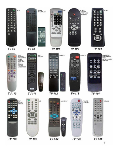 Control Remoto Tv Philips Sanyo Sony Hitachi LG Noblex Y +