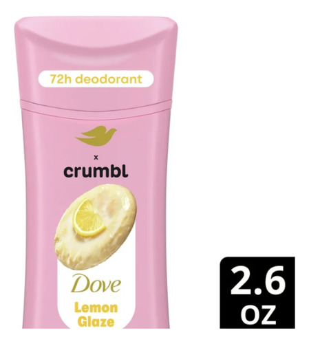 Dove Crumbl Deodorant Stick Crumbl Aluminum Free, 2.6 Oz Fragancia Lemon Glaze
