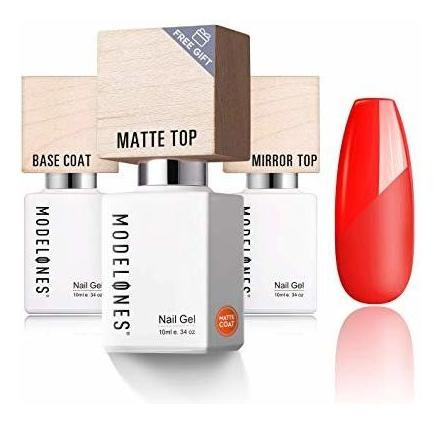 Modelones - Juego De Esmalte De Uñas De Gel Con Capa Compañe