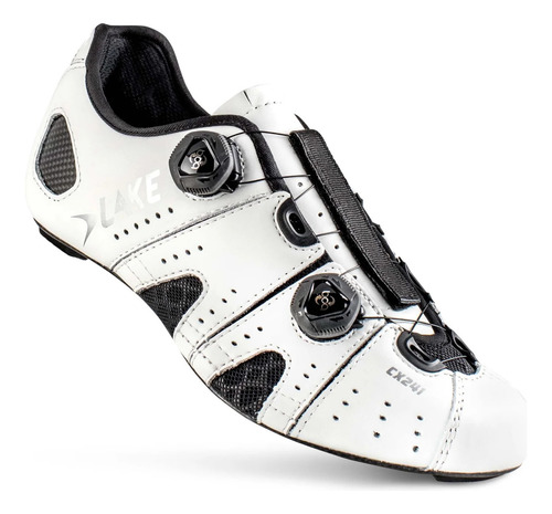 Zapatos Ciclismo Ruta Lake Cx241 Blanco Carbon Boa New Piel