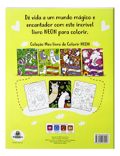 Meu Livro de Colorir NEON: Lhama, de BAP Educare Pvt. Ltd.. Editorial Todolivro Distribuidora Ltda. em português, 2021