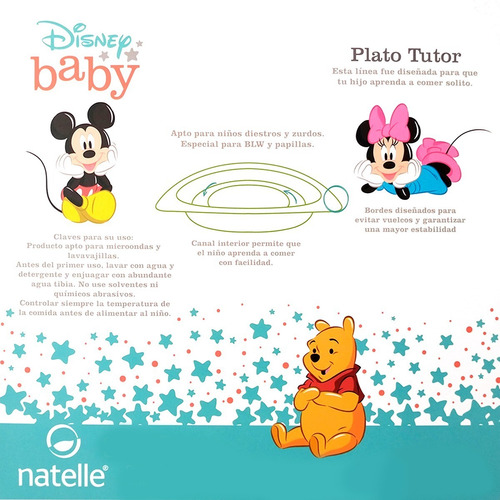 Imagen 8 de 8 de Set Vaso + Plato Para Comer Bebé Disney Mickey Minnie 6m+